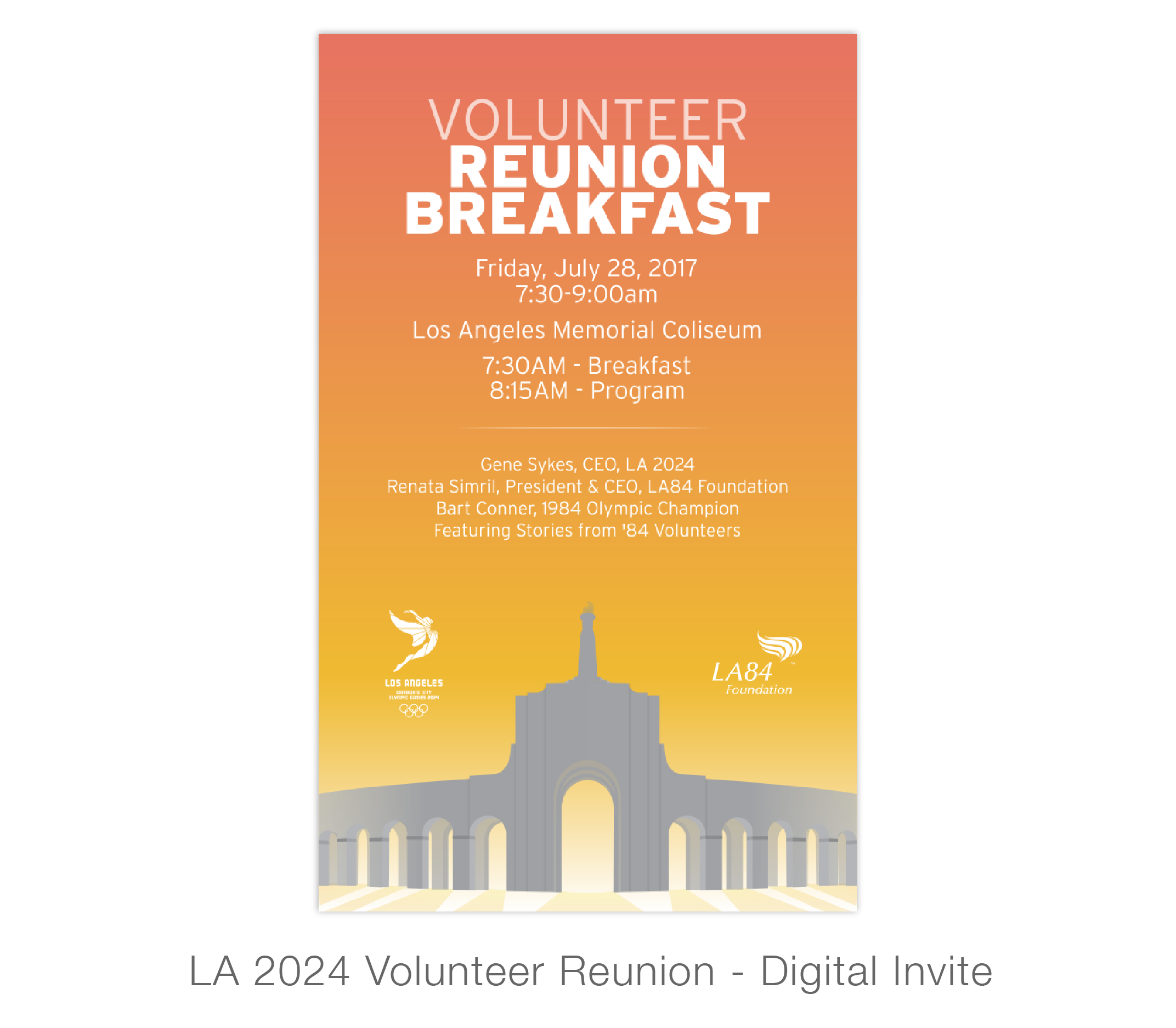 LA2028 Volunteer Celebration Invite